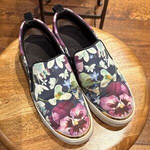 Ted Baker Black and Purple Floral Sneakers